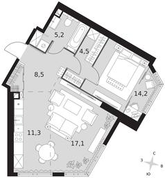 2-BD Apartment Sale, 60.8 sq. m. at Arkhitektor, Akademika Volgina Street, 2Д, Moscow, Russia #3 2-BD Apartment Sale, 60.8 sq. m. at Arkhitektor, Akademika Volgina Street, 2Д, Moscow, Russia #3