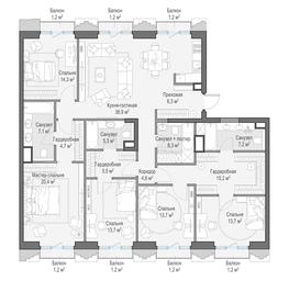 4-BD Apartment Sale, 176.1 sq. m. at Tishinskiy bulvar, Gruzinsky Val Street, 10, Moscow, Russia #3 4-BD Apartment Sale, 176.1 sq. m. at Tishinskiy bulvar, Gruzinsky Val Street, 10, Moscow, Russia #3