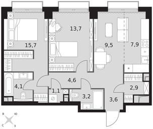 2-BD Apartment Sale, 66.3 sq. m. at Sydney City, Shenogina Street, 2, Moscow, Russia #3 2-BD Apartment Sale, 66.3 sq. m. at Sydney City, Shenogina Street, 2, Moscow, Russia #3
