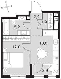 1-BD Apartment Sale, 34.9 sq. m. at Sydney City, Shenogina Street, 2, Moscow, Russia #3
