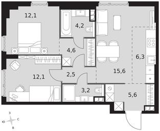 3-BD Apartment Sale, 66.2 sq. m. at Sydney City, Shenogina Street, 2, Moscow, Russia #3 3-BD Apartment Sale, 66.2 sq. m. at Sydney City, Shenogina Street, 2, Moscow, Russia #3