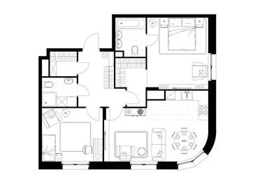 2-BD Apartment Sale, 74.5 sq. m. at Rezidentsii Skolkovo, Kashtanovaya ulitsa, 1, rabochiy posyolok Zarechye, Odintsovskiy City District, Moscow Region, Russia #4
