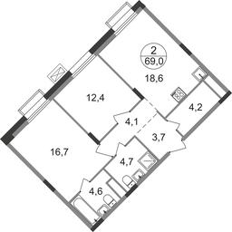 2-BD Apartment Sale, 69平方米 at Rezidentsii Skolkovo, Kashtanovaya ulitsa, 1, rabochiy posyolok Zarechye, Odintsovskiy City District, Moscow Region, Russia #2 2-BD Apartment Sale, 69平方米 at Rezidentsii Skolkovo, Kashtanovaya ulitsa, 1, rabochiy posyolok Zarechye, Odintsovskiy City District, Moscow Region, Russia #2