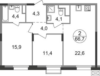 2-BD Apartment Sale, 66.7平方米 at Rezidentsii Skolkovo, Kashtanovaya ulitsa, 1, rabochiy posyolok Zarechye, Odintsovskiy City District, Moscow Region, Russia #2 2-BD Apartment Sale, 66.7平方米 at Rezidentsii Skolkovo, Kashtanovaya ulitsa, 1, rabochiy posyolok Zarechye, Odintsovskiy City District, Moscow Region, Russia #2