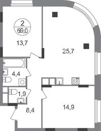 2-BD Apartment Sale, 69平方米 at Rezidentsii Skolkovo, Kashtanovaya ulitsa, 1, rabochiy posyolok Zarechye, Odintsovskiy City District, Moscow Region, Russia #2 2-BD Apartment Sale, 69平方米 at Rezidentsii Skolkovo, Kashtanovaya ulitsa, 1, rabochiy posyolok Zarechye, Odintsovskiy City District, Moscow Region, Russia #2