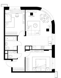 2-BD Apartment Sale, 69平方米 at Rezidentsii Skolkovo, Kashtanovaya ulitsa, 1, rabochiy posyolok Zarechye, Odintsovskiy City District, Moscow Region, Russia #4