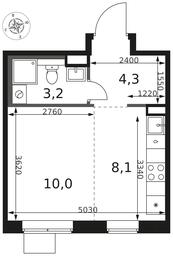Apartment Sale, 25.6 sq. m. at 1 Himkinskij, zhiloy kompleks 1-y Khimkinskiy, kvartal Mezhdunarodny, mikrorayon Klyazma-Starbeyevo, Khimki, Moscow Region, Russia #2