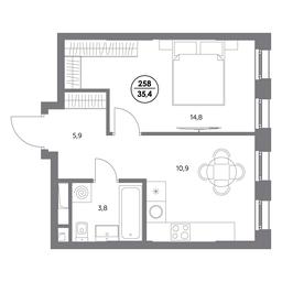 2-BD Apartment Sale, 35.4 sq. m. at Admiral, Shosseynaya Street, 4А, Moscow, Russia #2 2-BD Apartment Sale, 35.4 sq. m. at Admiral, Shosseynaya Street, 4А, Moscow, Russia #2