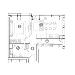 1-BD Apartment Sale, 45.3 sq. m. at Emotion, 2nd Silikatny Drive, 8, Moscow, Russia #3