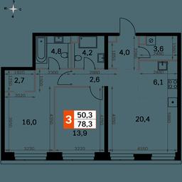 3-BD Apartment Sale, 78.3平方米 at Amber City, 3rd Khoroshyovsky Drive, 3А, Moscow, Russia #2 3-BD Apartment Sale, 78.3平方米 at Amber City, 3rd Khoroshyovsky Drive, 3А, Moscow, Russia #2