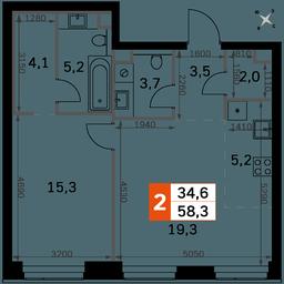 2-BD Apartment Sale, 58.3 sq. m. at Amber City, 3rd Khoroshyovsky Drive, 3А, Moscow, Russia #2