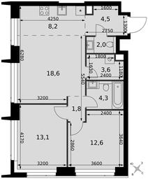 3-BD Apartment Sale, 68.7 sq. m. at Amber City, 3rd Khoroshyovsky Drive, 3А, Moscow, Russia #4