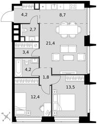 3-BD Apartment Sale, 72.3 sq. m. at Amber City, 3rd Khoroshyovsky Drive, 3А, Moscow, Russia #3 3-BD Apartment Sale, 72.3 sq. m. at Amber City, 3rd Khoroshyovsky Drive, 3А, Moscow, Russia #3