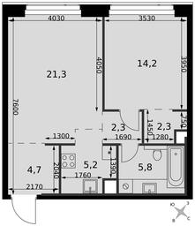 2-BD Apartment Sale, 55.8 sq. m. at Amber City, 3rd Khoroshyovsky Drive, 3А, Moscow, Russia #4