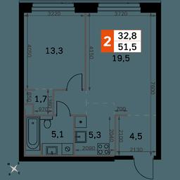 2-BD Apartment Sale, 51.5 sq. m. at Amber City, 3rd Khoroshyovsky Drive, 3А, Moscow, Russia #2