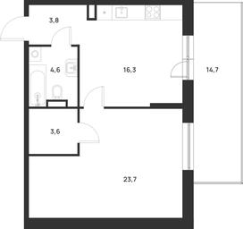 1-BD Apartment Sale, 56.4平方米 at Газопровод, Sosenskoye Settlement, Moscow, Russia #3 1-BD Apartment Sale, 56.4平方米 at Газопровод, Sosenskoye Settlement, Moscow, Russia #3
