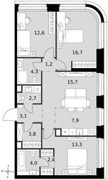 4-BD Apartment Sale, 87.7 sq. m. at Amber City, 3rd Khoroshyovsky Drive, 3А, Moscow, Russia #3