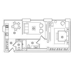 1-BD Apartment Sale, 66.3平方米 at RED7, Akademika Sakharova Avenue, 11, Moscow, Russia #2 1-BD Apartment Sale, 66.3平方米 at RED7, Akademika Sakharova Avenue, 11, Moscow, Russia #2