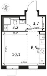 Apartment Sale, 23.5平方米 at 1 Himkinskij, zhiloy kompleks 1-y Khimkinskiy, kvartal Mezhdunarodny, mikrorayon Klyazma-Starbeyevo, Khimki, Moscow Region, Russia #4