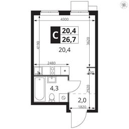Apartment Sale, 26.7平方米 at 1 Izmajlovskij, Montazhnaya Street, 8с13, Moscow, Russia #2