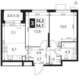 3-BD Apartment Sale, 54.1平方米 at 1 Izmajlovskij, Montazhnaya Street, 8с13, Moscow, Russia #2 3-BD Apartment Sale, 54.1平方米 at 1 Izmajlovskij, Montazhnaya Street, 8с13, Moscow, Russia #2