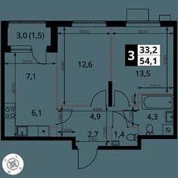 3-BD Apartment Sale, 54.1平方米 at 1 Izmajlovskij, Montazhnaya Street, 8с13, Moscow, Russia #3 3-BD Apartment Sale, 54.1平方米 at 1 Izmajlovskij, Montazhnaya Street, 8с13, Moscow, Russia #3