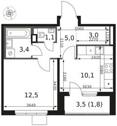 1-BD Apartment Sale, 36.9平方米 at 1 Himkinskij, zhiloy kompleks 1-y Khimkinskiy, kvartal Mezhdunarodny, mikrorayon Klyazma-Starbeyevo, Khimki, Moscow Region, Russia #2 1-BD Apartment Sale, 36.9平方米 at 1 Himkinskij, zhiloy kompleks 1-y Khimkinskiy, kvartal Mezhdunarodny, mikrorayon Klyazma-Starbeyevo, Khimki, Moscow Region, Russia #2