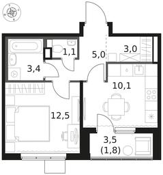1-BD Apartment Sale, 36.9平方米 at 1 Himkinskij, zhiloy kompleks 1-y Khimkinskiy, kvartal Mezhdunarodny, mikrorayon Klyazma-Starbeyevo, Khimki, Moscow Region, Russia #3 1-BD Apartment Sale, 36.9平方米 at 1 Himkinskij, zhiloy kompleks 1-y Khimkinskiy, kvartal Mezhdunarodny, mikrorayon Klyazma-Starbeyevo, Khimki, Moscow Region, Russia #3