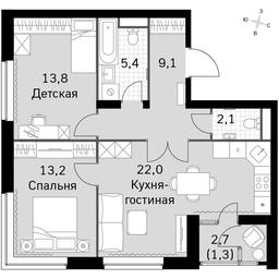 3-BD Apartment Sale, 66.9 sq. m. at Sky Garden, Stroitelny Drive, 9с6, Moscow, Russia #3 3-BD Apartment Sale, 66.9 sq. m. at Sky Garden, Stroitelny Drive, 9с6, Moscow, Russia #3