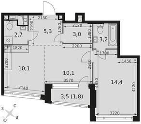 2-BD Apartment Sale, 50.6 sq. m. at Rotterdam, Varshavskoye Highway, 37Ак1с2, Moscow, Russia #2 2-BD Apartment Sale, 50.6 sq. m. at Rotterdam, Varshavskoye Highway, 37Ак1с2, Moscow, Russia #2