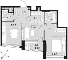 2-BD Apartment Sale, 50.6 sq. m. at Rotterdam, Varshavskoye Highway, 37Ак1с2, Moscow, Russia #3 2-BD Apartment Sale, 50.6 sq. m. at Rotterdam, Varshavskoye Highway, 37Ак1с2, Moscow, Russia #3