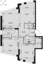 3-BD Apartment Sale, 75.4 sq. m. at Rotterdam, Varshavskoye Highway, 37Ак1с2, Moscow, Russia #2 3-BD Apartment Sale, 75.4 sq. m. at Rotterdam, Varshavskoye Highway, 37Ак1с2, Moscow, Russia #2