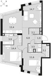 3-BD Apartment Sale, 75.4 sq. m. at Rotterdam, Varshavskoye Highway, 37Ак1с2, Moscow, Russia #3 3-BD Apartment Sale, 75.4 sq. m. at Rotterdam, Varshavskoye Highway, 37Ак1с2, Moscow, Russia #3