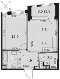 1-BD Apartment Sale, 39.9 sq. m. at Rotterdam, Varshavskoye Highway, 37Ак1с2, Moscow, Russia #2 1-BD Apartment Sale, 39.9 sq. m. at Rotterdam, Varshavskoye Highway, 37Ак1с2, Moscow, Russia #2