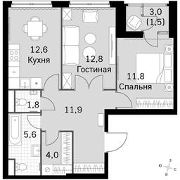 2-BD Apartment Sale, 62 sq. m. at Sky Garden, Stroitelny Drive, 9с6, Moscow, Russia #3 2-BD Apartment Sale, 62 sq. m. at Sky Garden, Stroitelny Drive, 9с6, Moscow, Russia #3