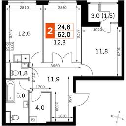 2-BD Apartment Sale, 62 sq. m. at Sky Garden, Stroitelny Drive, 9с6, Moscow, Russia #2 2-BD Apartment Sale, 62 sq. m. at Sky Garden, Stroitelny Drive, 9с6, Moscow, Russia #2