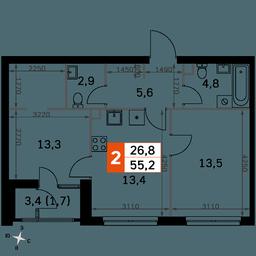 Продажа 3-комн. квартиры, 55,2 м² в ЖК «Скай Гарден (Sky Garden)», Строительный проезд, 9с6, Москва, Россия #4