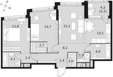 3-BD Apartment Sale, 83.5 sq. m. at Rotterdam, Varshavskoye Highway, 37Ак1с2, Moscow, Russia #3 3-BD Apartment Sale, 83.5 sq. m. at Rotterdam, Varshavskoye Highway, 37Ак1с2, Moscow, Russia #3