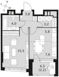 1-BD Apartment Sale, 42.1平方米 at Rotterdam, Varshavskoye Highway, 37Ак1с2, Moscow, Russia #3 1-BD Apartment Sale, 42.1平方米 at Rotterdam, Varshavskoye Highway, 37Ак1с2, Moscow, Russia #3