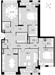 4-BD Apartment Sale, 139.2 sq. m. at Sydney City, Shenogina Street, 2, Moscow, Russia #3