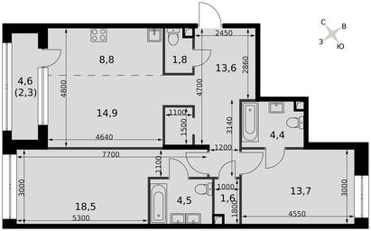 3-BD Apartment Sale, 84.2 sq. m. at Sydney City, Shenogina Street, 2, Moscow, Russia #2