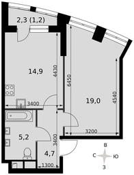 1-BD Apartment Sale, 45平方米 at Sydney City, Shenogina Street, 2, Moscow, Russia #2