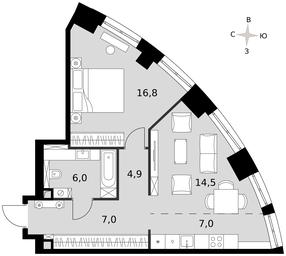 1-BD Apartment Sale, 56.2 sq. m. at Sydney City, Shenogina Street, 2, Moscow, Russia #3 1-BD Apartment Sale, 56.2 sq. m. at Sydney City, Shenogina Street, 2, Moscow, Russia #3