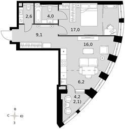 1-BD Apartment Sale, 56.9 sq. m. at Sydney City, Shenogina Street, 2, Moscow, Russia #3