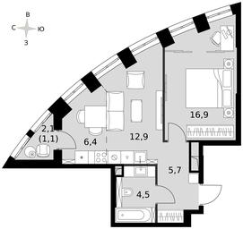 1-BD Apartment Sale, 47.2平方米 at Sydney City, Shenogina Street, 2, Moscow, Russia #3 1-BD Apartment Sale, 47.2平方米 at Sydney City, Shenogina Street, 2, Moscow, Russia #3
