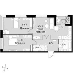 3-BD Apartment Sale, 77.8 sq. m. at Sky Garden, Stroitelny Drive, 9с6, Moscow, Russia #3