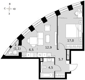 1-BD Apartment Sale, 47.4平方米 at Sydney City, Shenogina Street, 2, Moscow, Russia #3