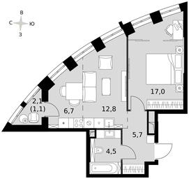 1-BD Apartment Sale, 47.4 sq. m. at Sydney City, Shenogina Street, 2, Moscow, Russia #3 1-BD Apartment Sale, 47.4 sq. m. at Sydney City, Shenogina Street, 2, Moscow, Russia #3