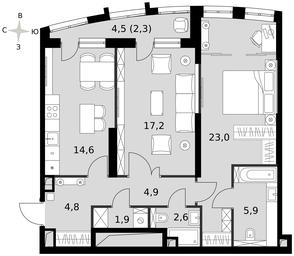 2-BD Apartment Sale, 77 sq. m. at Sydney City, Shenogina Street, 2, Moscow, Russia #3 2-BD Apartment Sale, 77 sq. m. at Sydney City, Shenogina Street, 2, Moscow, Russia #3