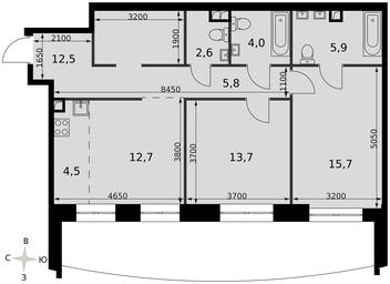 2-BD Apartment Sale, 77.4 sq. m. at Sydney City, Shenogina Street, 2, Moscow, Russia #2 2-BD Apartment Sale, 77.4 sq. m. at Sydney City, Shenogina Street, 2, Moscow, Russia #2